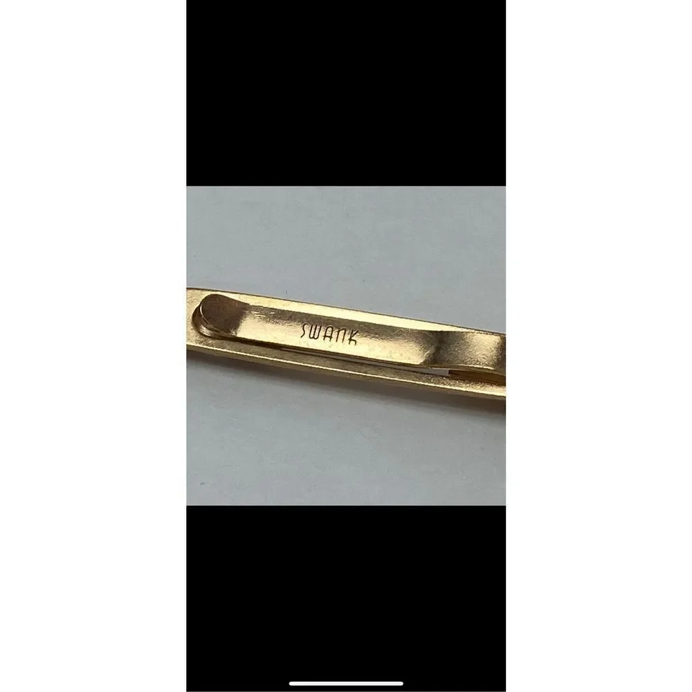 RARE vintage SWORD tie clip / bar RUBY handle hidden clasp